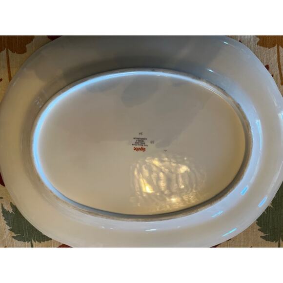 Vtg Spode Campanula Y8283-F Oval Serving Platter 13" Fine Bone China Gold Trim - Picture 3 of 3